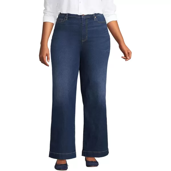 imageLands End Womens Recover High Rise Wide Leg JeansRoyal Indigo