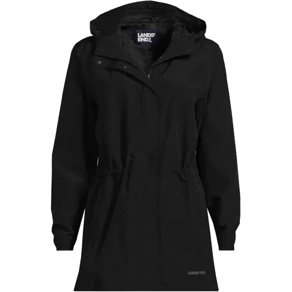 imageLands End Womens Waterproof Hooded Packable RaincoatBlack