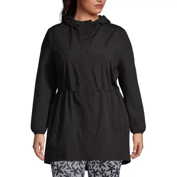 imageLands End Womens Waterproof Hooded Packable RaincoatBlack