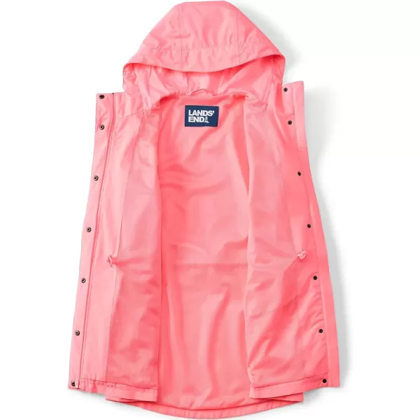 imageLands End Womens Waterproof Hooded Packable RaincoatCarmine Coral