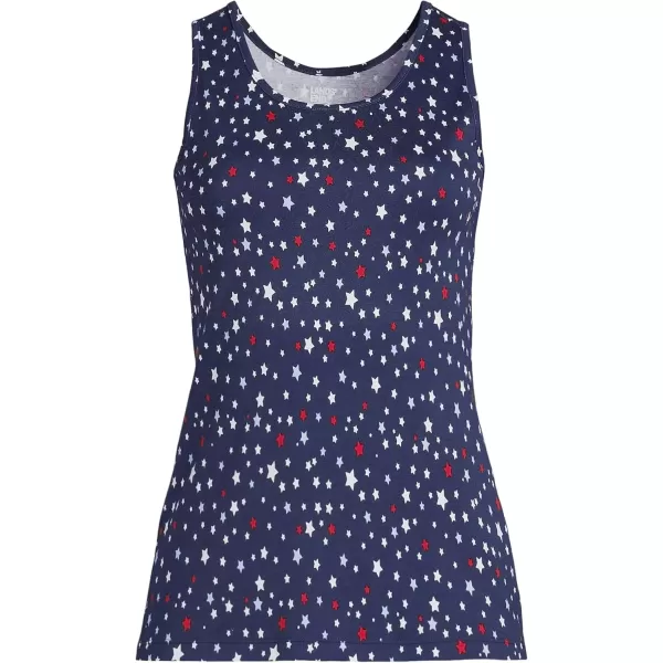 imageLands End Womens Cotton Tank TopDeep Sea Navy Stars