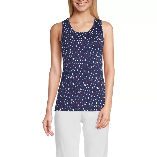 imageLands End Womens Cotton Tank TopDeep Sea Navy Stars