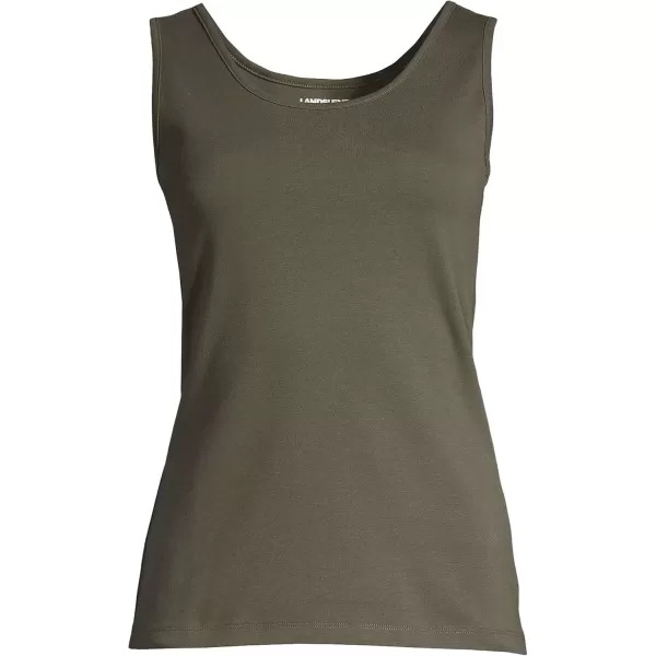 imageLands End Womens Cotton Tank TopForest Moss