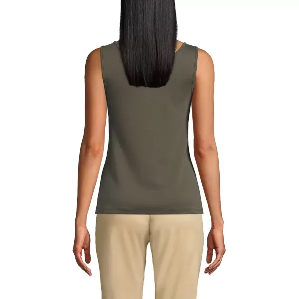 imageLands End Womens Cotton Tank TopForest Moss