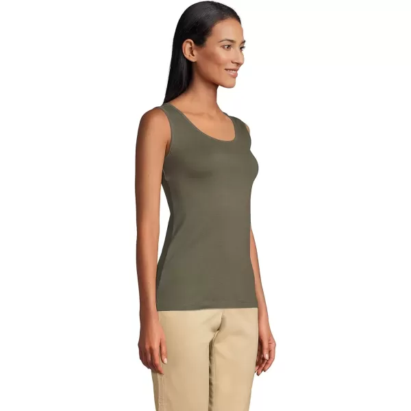 imageLands End Womens Cotton Tank TopForest Moss