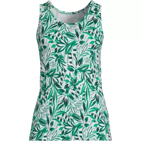 imageLands End Womens Cotton Tank TopGlade Green Graphic Floral