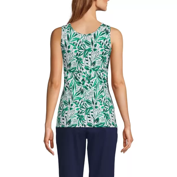 imageLands End Womens Cotton Tank TopGlade Green Graphic Floral