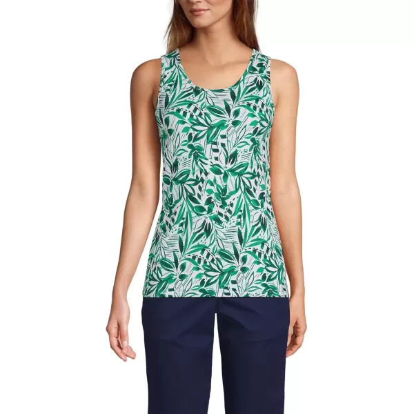 imageLands End Womens Cotton Tank TopGlade Green Graphic Floral