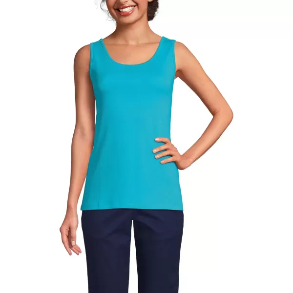 imageLands End Womens Cotton Tank TopIsland Turquoise