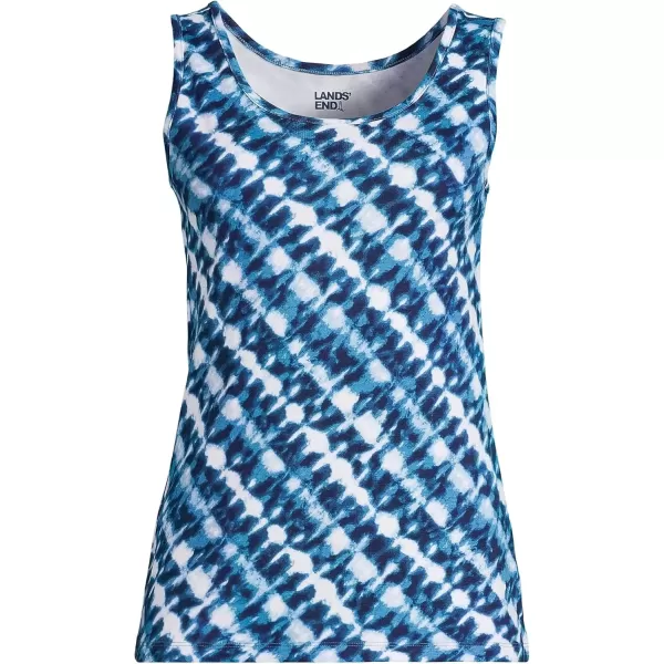 imageLands End Womens Cotton Tank TopNavy Bias Tie Dye Print