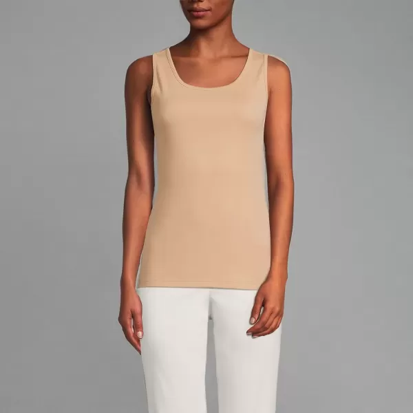 imageLands End Womens Cotton Tank TopSoft Nutmeg