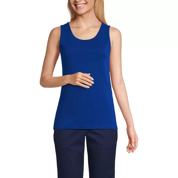 imageLands End Womens Cotton Tank TopTrue Cobalt Blue