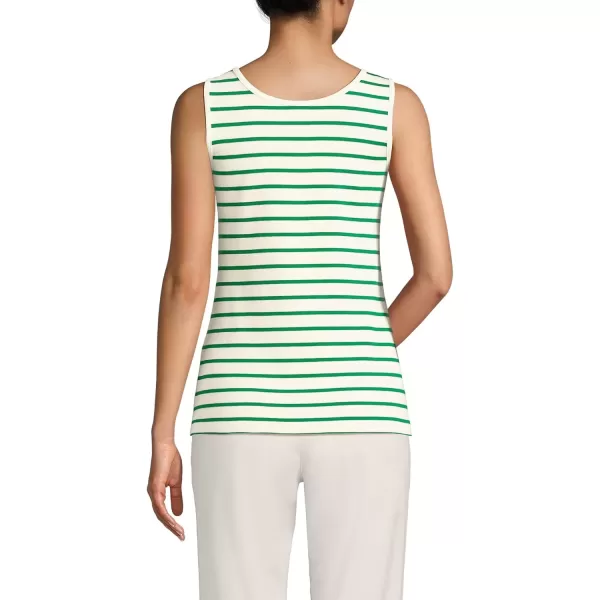 imageLands End Womens Cotton Tank TopTrue Green Breton Stripe