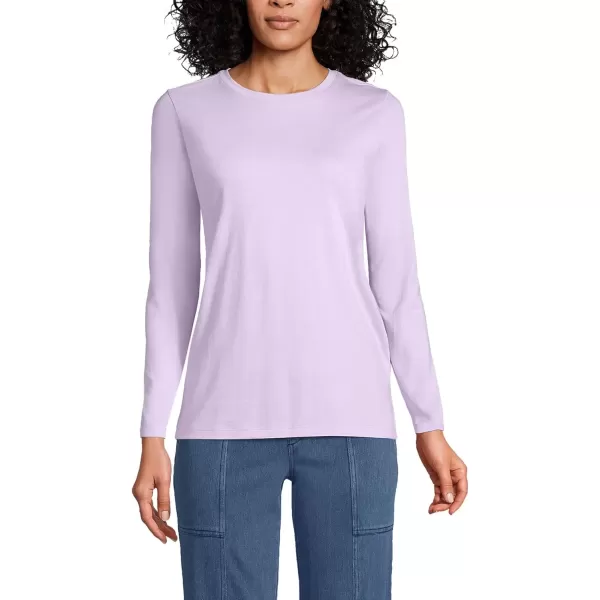 imageLands End Womens Relaxed Supima Cotton Long Sleeve Crew Neck TShirtLavender Cloud