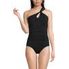 imageLands End Womens Chlorine Resistant High Neck to One Shoulder Multi Way One Piece SwimsuitBlack