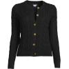 imageLands End Womens Cotton Drifter Cable Cardigan SweaterBlack