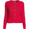 imageLands End Womens Cotton Drifter Cable Cardigan SweaterHeritage Red