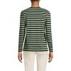 imageLands End Womens Relaxed Supima Cotton Long Sleeve Crew Neck TShirtFresh Evergreen Breton Stripe