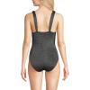 imageLands End Womens Slender Suit Shine Grecian High Leg One Piece Swimsuit Black Shine Regular 8