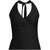 imageLands End Womens Texture VNeck Halter Tankini Swimsuit TopBlack Texture