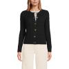 imageLands End Womens Cotton Drifter Cable Cardigan SweaterBlack