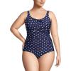 imageLands End Womens SlenderSuit Carmela Tummy Control Scoop Neck One Piece SwimsuitDeep Sea Polka Dot