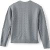 imageLands End Girls Button Front Cable CardiganGray Heather