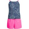 imageLands End Girls Chlorine Resistant Tankini Top Woven Short SetDeep Sea NavyMulti Floral Mix