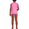 imageLands End Girls Long Sleeve Half Zip One Piece UPF 50 SwimsuitKnockout PinkHighlighter Pink