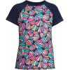 imageLands End Girls Slim Short Sleeve Crew Neck UPF 50 Swim Rash GuardDeep Sea Navy Fun Shells