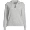 imageLands End Womens Cashmere Johnny Collar SweaterLight Gray Heather