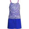 imageLands End Girls Chlorine Resistant Tankini Top Woven Short SetElectric Blue Mosaic Dot