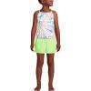 imageLands End Girls Chlorine Resistant Tankini Top Woven Short SetWhite Multi Tie Dye