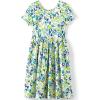 imageLands End Girls Short Sleeve Gathered Waist Jersey DressCream Multi Floral