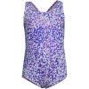 imageLands End Girls Slim One Piece SwimsuitElectric Blue Mosaic Dot