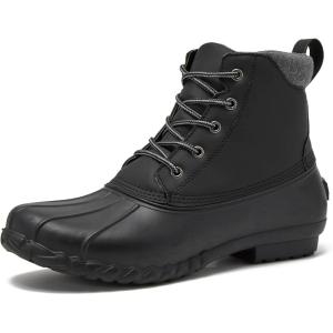 imageLands End Dakota Waterproof Boots for Men  Insulated Warm Mens Duck Boots Black or Brown Size 7 to 15 Medium and Extra Wide Width  Winter Snow or Rain Boots MenBlack