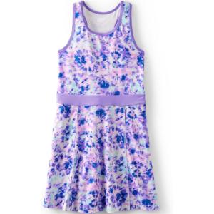 imageLands End Girls Athletic Active Tank Top DressLilac Multi Tie Dye