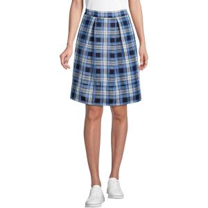 imageLands End School Uniform Womens Plaid Pleated Skort Top of KneeClear Blue Plaid