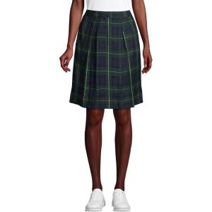 imageLands End School Uniform Womens Plaid Pleated Skort Top of KneeHunterClassic Navy Plaid