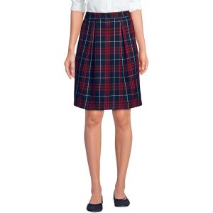 imageLands End School Uniform Womens Plaid Skort Top of KneeClassic Navy Large Plaid