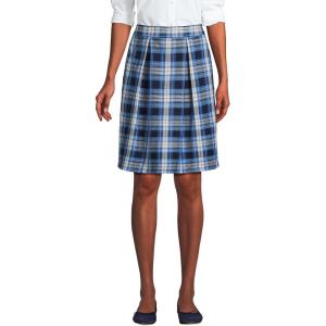 imageLands End School Uniform Womens Plaid Skort Top of KneeClear Blue Plaid