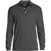 imageLands End Mens Long Sleeve Supima Cotton Polo ShirtDark Charcoal Heather