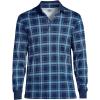 imageLands End Mens Long Sleeve Supima Cotton Polo ShirtDeep Sea Navy Plaid