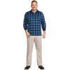 imageLands End Mens Long Sleeve Supima Cotton Polo ShirtDeep Sea Navy Plaid