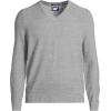 imageLands End Mens Long Sleeve Washable Merino Wool V Neck SweaterPewter Heather