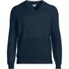 imageLands End Mens Long Sleeve Washable Merino Wool V Neck SweaterRadiant Navy