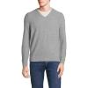 imageLands End Mens Long Sleeve Washable Merino Wool V Neck SweaterPewter Heather