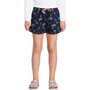 imageLands End Girls Pull On Solid ShortsDeep Sea Navy Flamingos