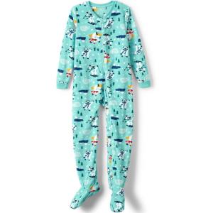 imageLands End Kids Footed Fleece SleeperBlue