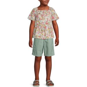 imageLands End Kids Pull On Chambray Elastic Waist ShortsWashed Green